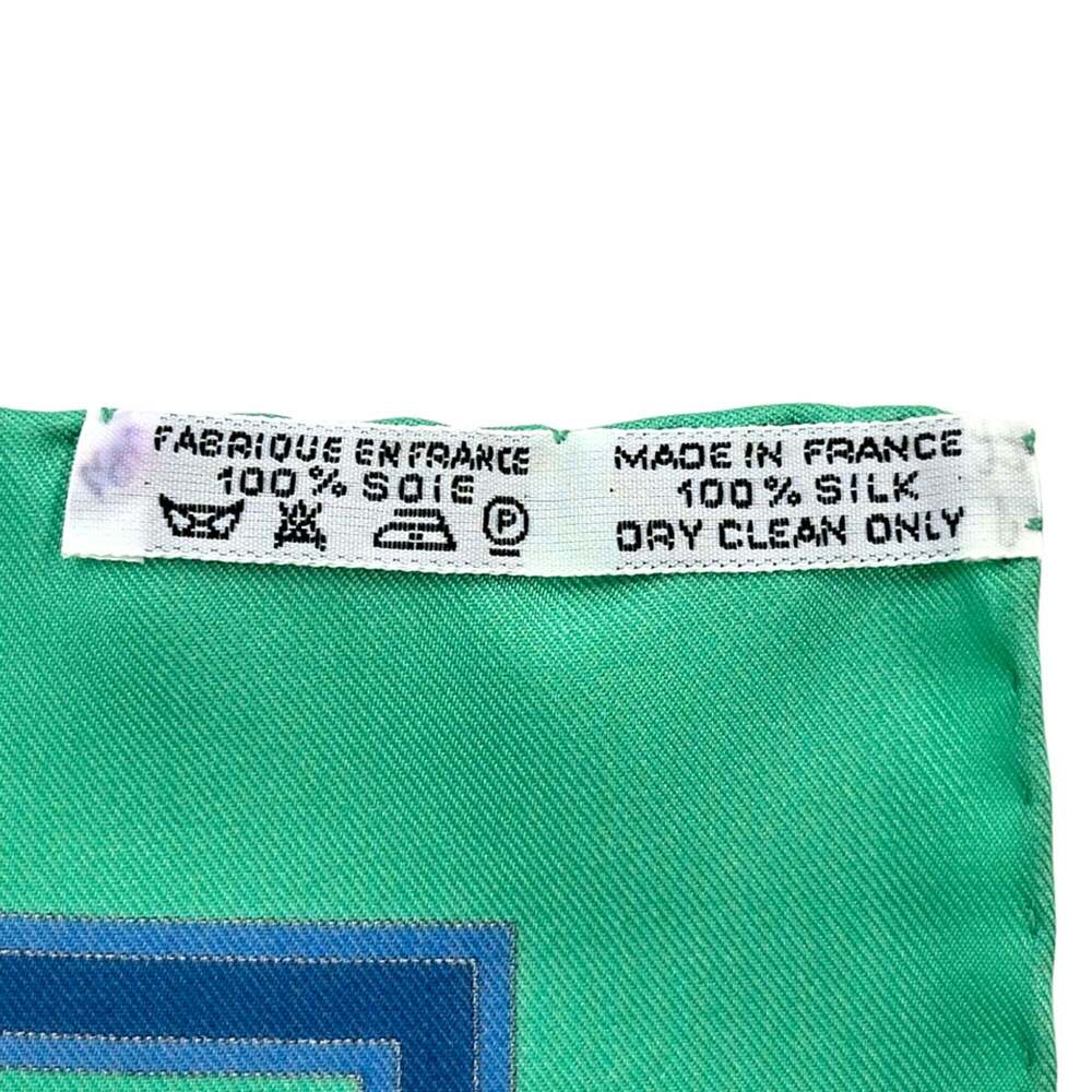 HERMES Green Silk Scarf - Picture 6 of 7